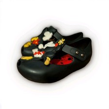 Mini Melissa Disney Minnie  Mickey Mouse Black Mary Jane Shoes Girls Size 6