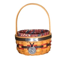 Vintage Longaberger 1997 Inaugural Basket Patriotic Liner Medallion USA Handwove