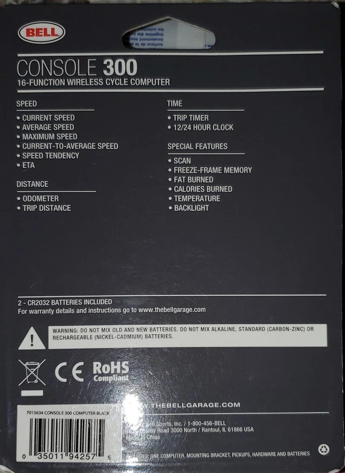Bell Console 300 Digital 16 Function Wireless Cycle Computer 7015634 -Brand New  - Image 2 of 4