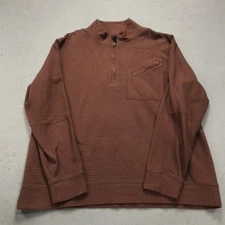 Billy Reid Jacket Mens 2XL XXL Red Burgundy 1/4 Quarter Zip Quilted Pullover
