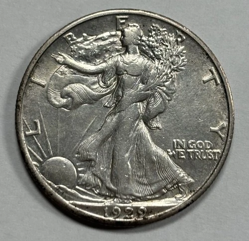 1929-S WALKING LIBERTY HALF DOLLAR AU