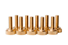 10 Pack 1/4-20 Brass Knurled Thumb Screws 3/4 Thread USA Made Hardware