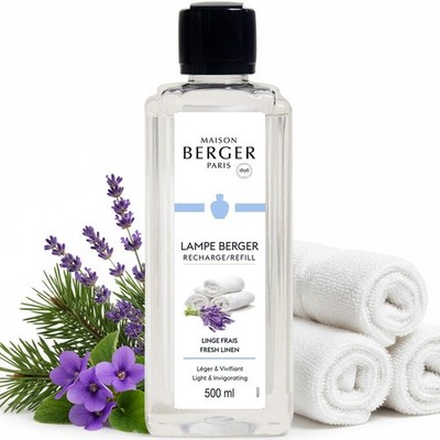 MAISON BERGER Fresh Linen Lampe Berger 16.9 Fl Oz (Pack of 1), 