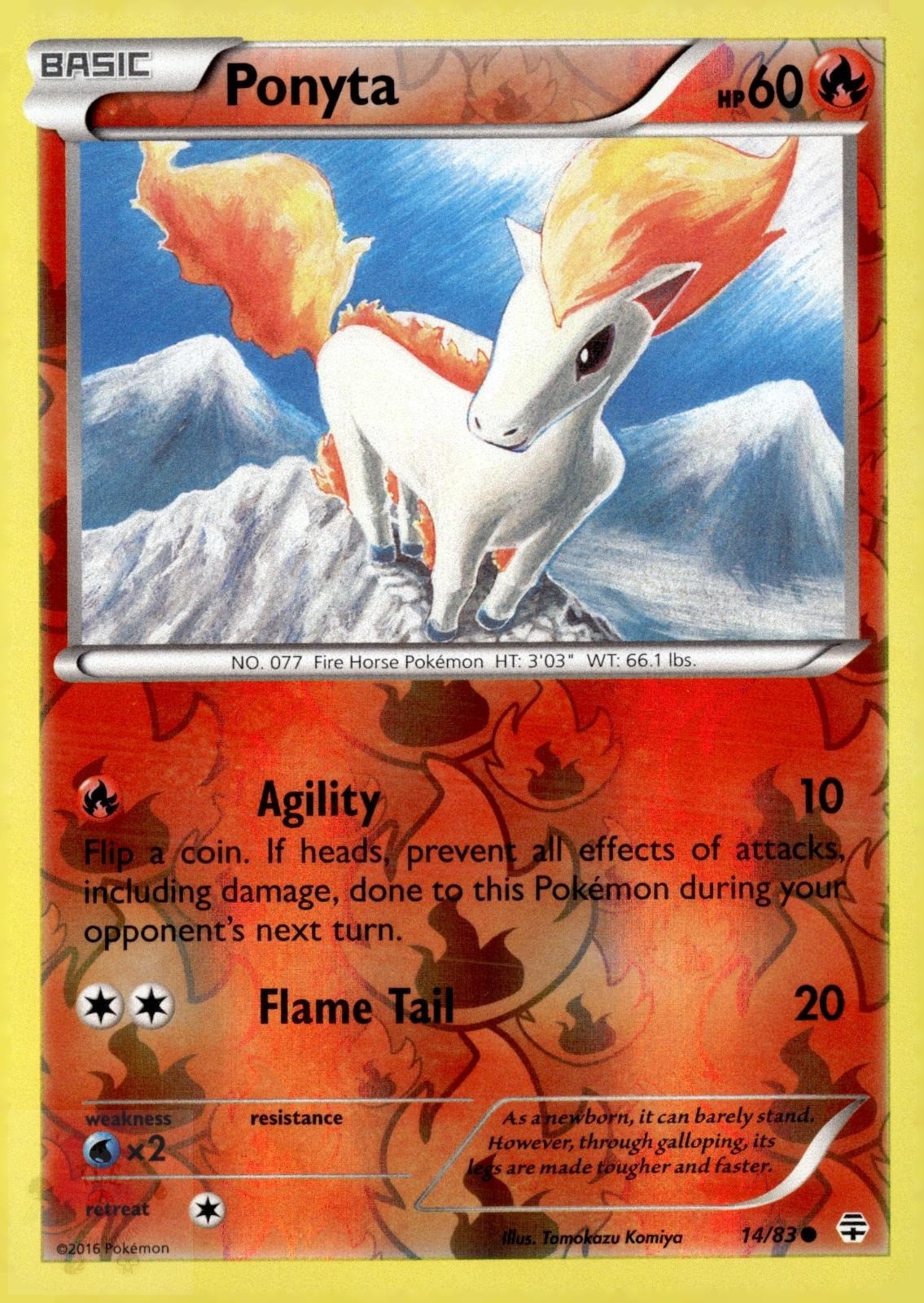 Ponyta 14/83 Common Generations Pokemon Reverse Holo NM/M
