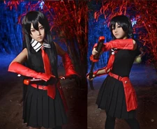 Anime Akame ga KILL! Akame Cosplay Costume Black Dress Uniform Full Set Clothing