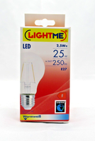 Lightme Led Filament Leuchtmittel Birnenform 2,5W=25W E27 250Lm 2700K 851348