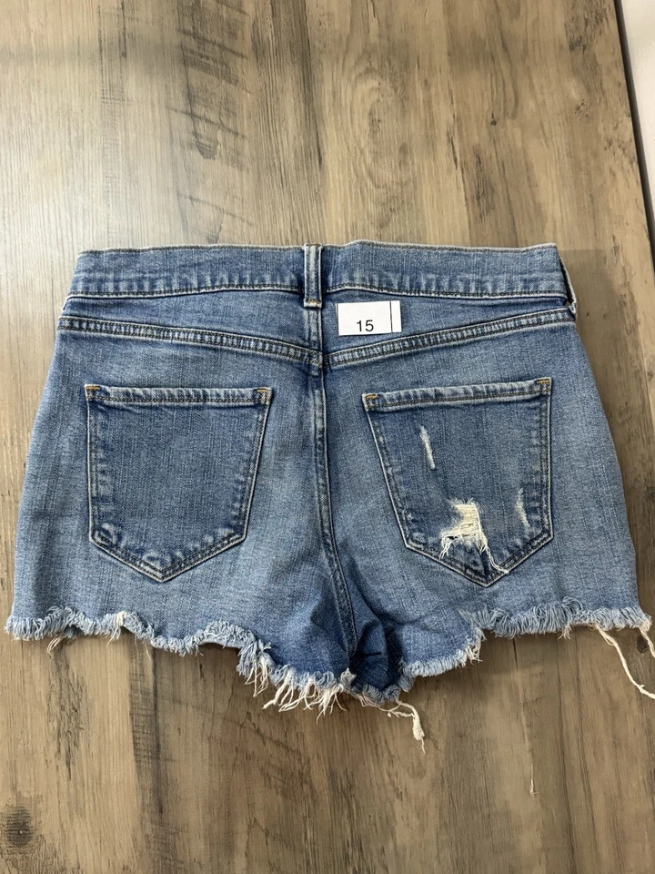 Женские джинсовые шорты Old Navy Boyfriend размер 4 синие повседневные 99% хлопок - Изображение 4 из 4