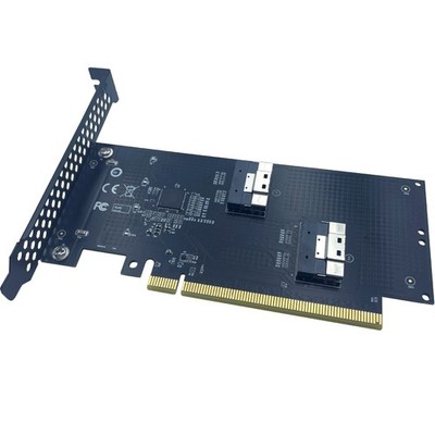 Slimline Dual SFF-8654 8X to PCI-Express 4.0 RAID Card Hyper