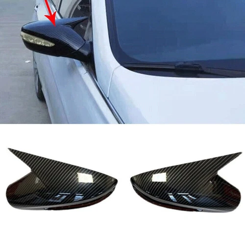 Carbon Fiber Look Door Side Rear View Mirror Cover Trim For 11-14 Hyundai Sonata