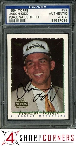 1995 TOPPS #37 JASON KIDD PSA AUTHENTIC DNA AUTO