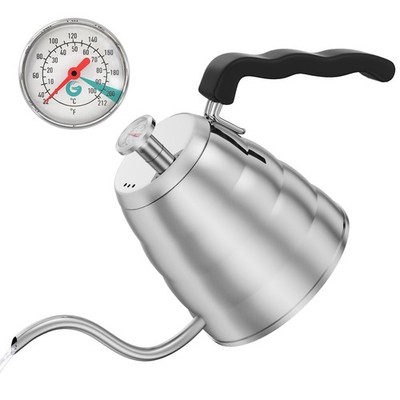 Gooseneck Kettle with Thermometer - 40oz Premium Stainless Steel Pour Over