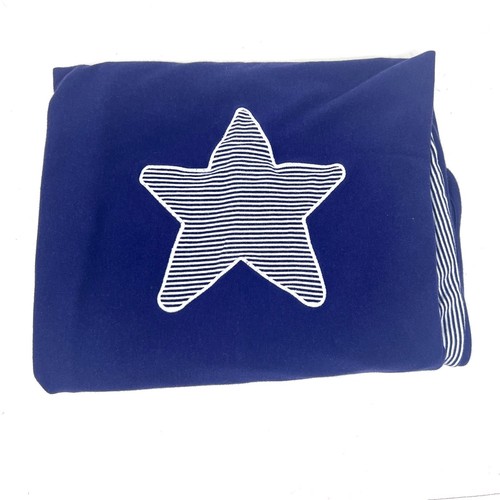Gymboree Vintage Star Baby Blanket Striped Navy Blue Reversible 90s Cotton