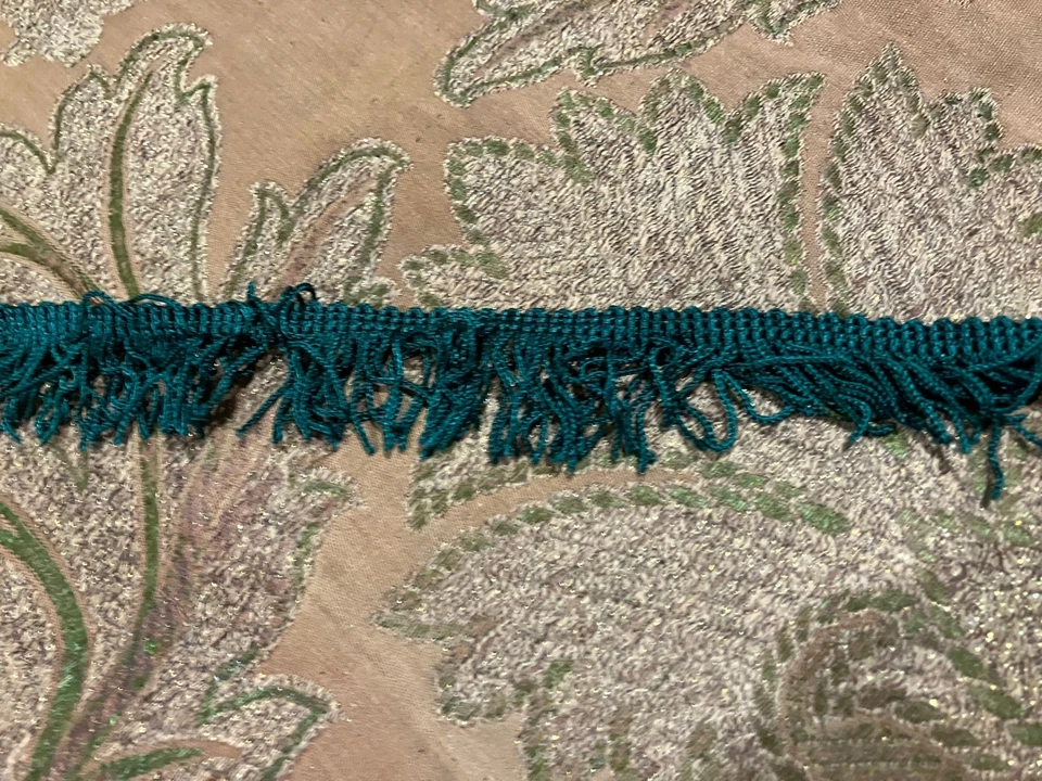 Costura con flecos borla de algodón mullido vintage de 90"" verde 1/2"" Foto 4 de 4