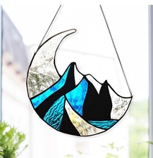 Moon Stained Real Glass Window Suncatchers - Suncatchers for Windows Hanging BA