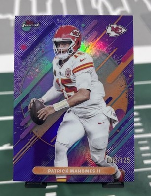 Topps Finest 2025, Rare Purple Refractor Patrick Mahomes II Chiefs, #002/125
