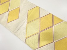7601556: JAPANESE KIMONO / ANTIQUE KIMONO / SILK / WOVEN RHOMBUS