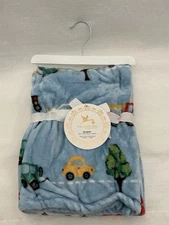 NEW Adirondack Blue Car Truck Baby Blanket Security Lovey Plush Firetruck Boys