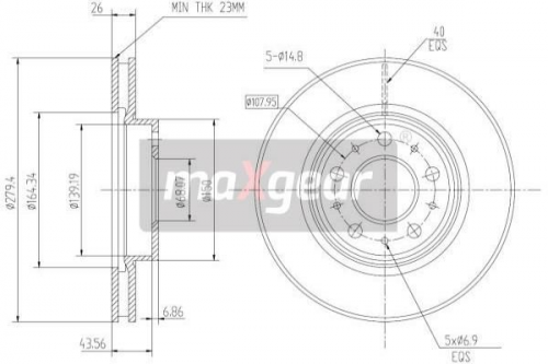 2X Maxgear 19-0761 Bremsscheibe FüR Volvo-image