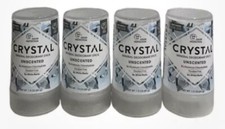 4 CRYSTAL Deodorant Mineral Deodorant Stick 1.5 Ounce Ea, Unscented Stick New