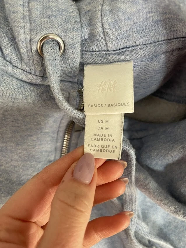 Sudadera con capucha H&M Basic para mujer azul claro cremallera completa talla M mediana Foto 4 de 4