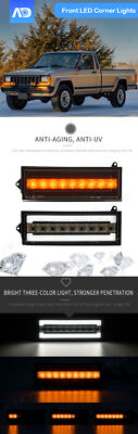 For 84-96 Jeep Cherokee & 86-92 Comanche Smoked Switchback LED DRL