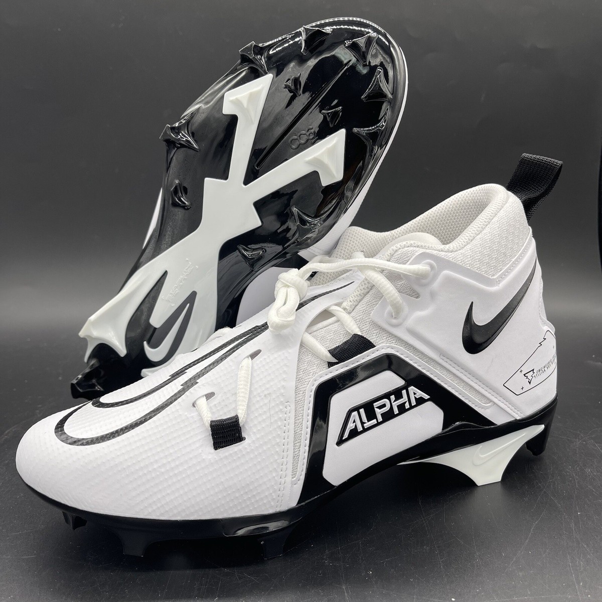 Nike Alpha Menace Pro 3 Panda White Football Cleats CT6649  display picture 1