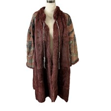 Vera Pelliccia Rabbit Fur Cape Poncho Artistic Embroidery Size 44 Made In Italy