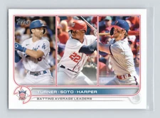 2022 Topps #59 NL Batting Average Leaders - Turner, Soto, Harper