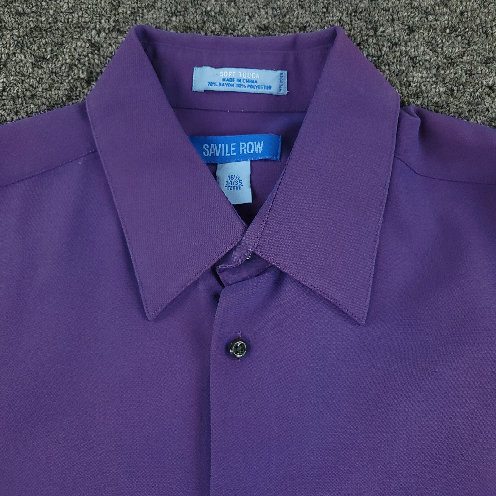 Camicia Savile Fila Uomo 16 1 2 Viola Iridescente Business Abito Casual Manica Lunga