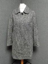 Autonomy Wool Blend Concealed Button Coat Black/grey Uk 18 Rrp £65 Ln027 Vv 03