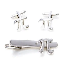 PI 3.1415 Math Cufflinks Set Tie Bar Clip Gift Box