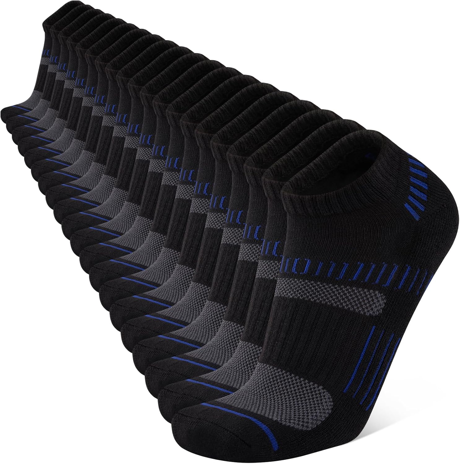 Mens 10 Pairs Ankle Athletic Low Cut Socks Cushioned Breathable Running Performa