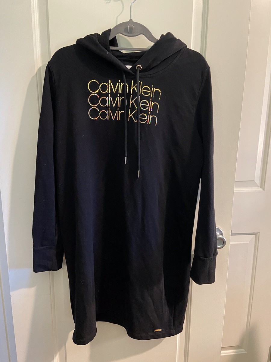 chinese dress ladies Calvin Klein Small Monogram Logo Hoodie Dress