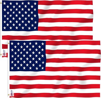Anley 2 Pack 4x6 Feet American Flag US Flag - USA Flags US Banner Polyester
