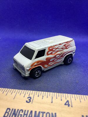 Hot Wheels SUPER VAN Dodge White with Flames 1974 Hong Kong Nice 70s