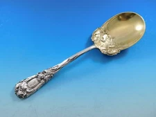 New Art by Durgin Sterling Silver Berry Serving Spoon GW with Irises 9 3/4"