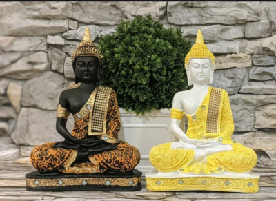 Buddha statue  Set of 2 , Handcrafted 9 Inch Height Home & Garden Decor on SALE!