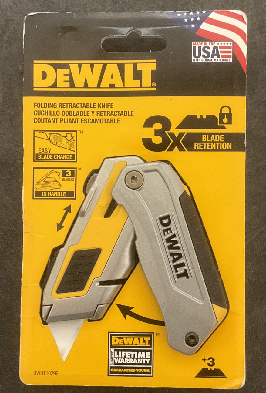 DeWalt Folding Retractable Knife DWHT 10296 3x Blade retention eBay