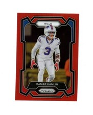 RARE 2023 Prizm RED SSP REFRACTOR DAMAR HAMLIN! Buffalo Bills LEGEND