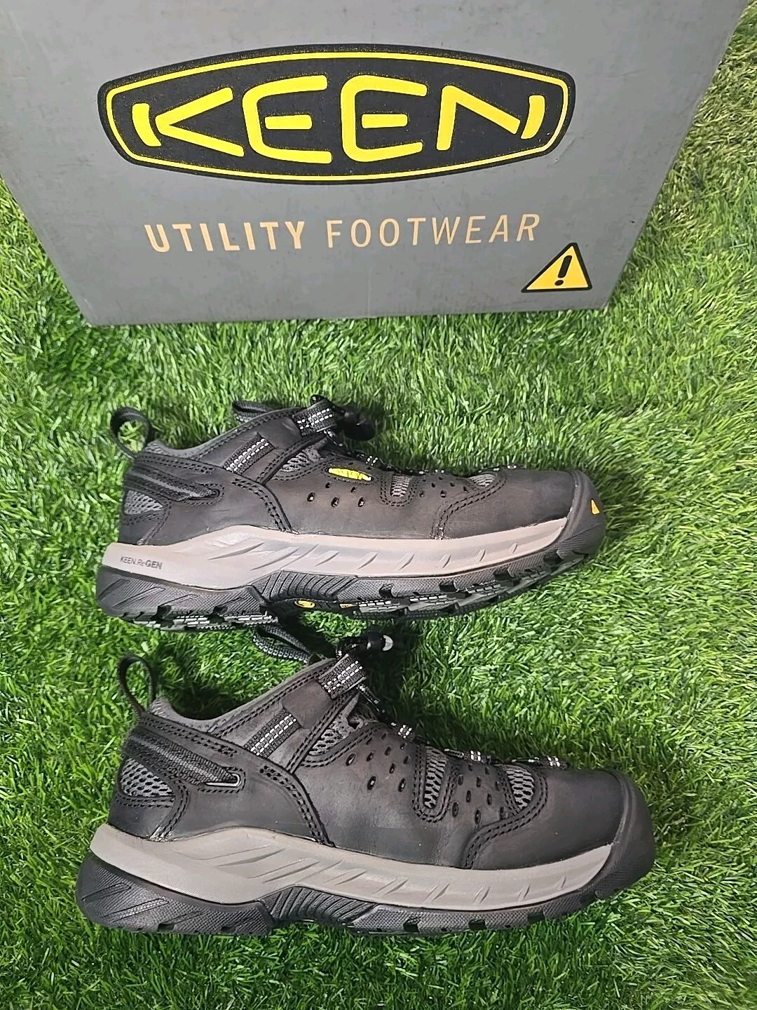 NUOVO! Stivali da uomo KEEN Utility Atlanta Cool II (punta in acciaio) neri taglia 7 5 EE WIDE