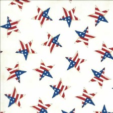 America The Beautiful By Deb Strain For Moda - White Tossed Flag  19988-12