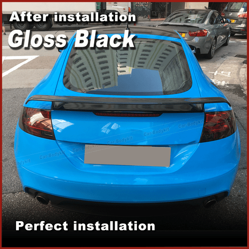 Glanz Schwar Heckspoiler Flügel Lippe Passt für Audi TT MK2 8J TTRS Coupe 08-14 - Picture 2 of 9