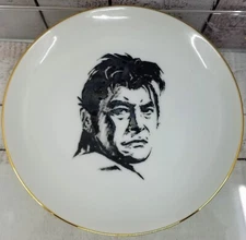Toshiro Mifune Narumi China Plate Toho Theater Opening Hawaii Gold Trimmed Japan