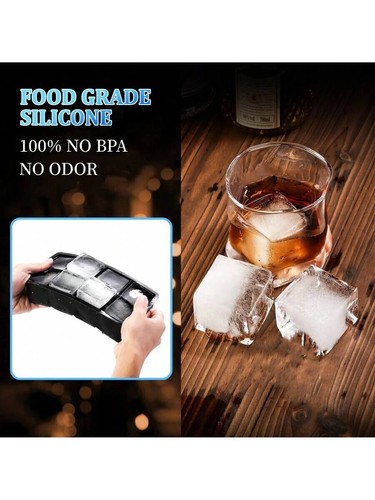 Bandeja grande para cubitos de hielo cuadrada para hacer cubitos de hielo de silicona bandeja para cubitos de hielo antiguos... - Imagen 5 de 7