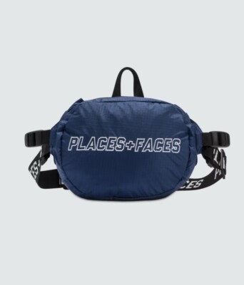 Places + Faces Blue Nylon Waist Bag Embroidered Official- 100% Authentic