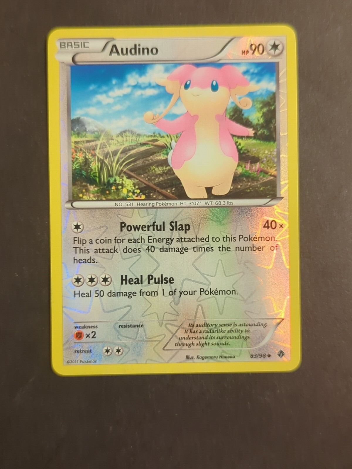 Audino 83/98 Reverse Holo Black & White 2: Emerging Powers Pokémon LP