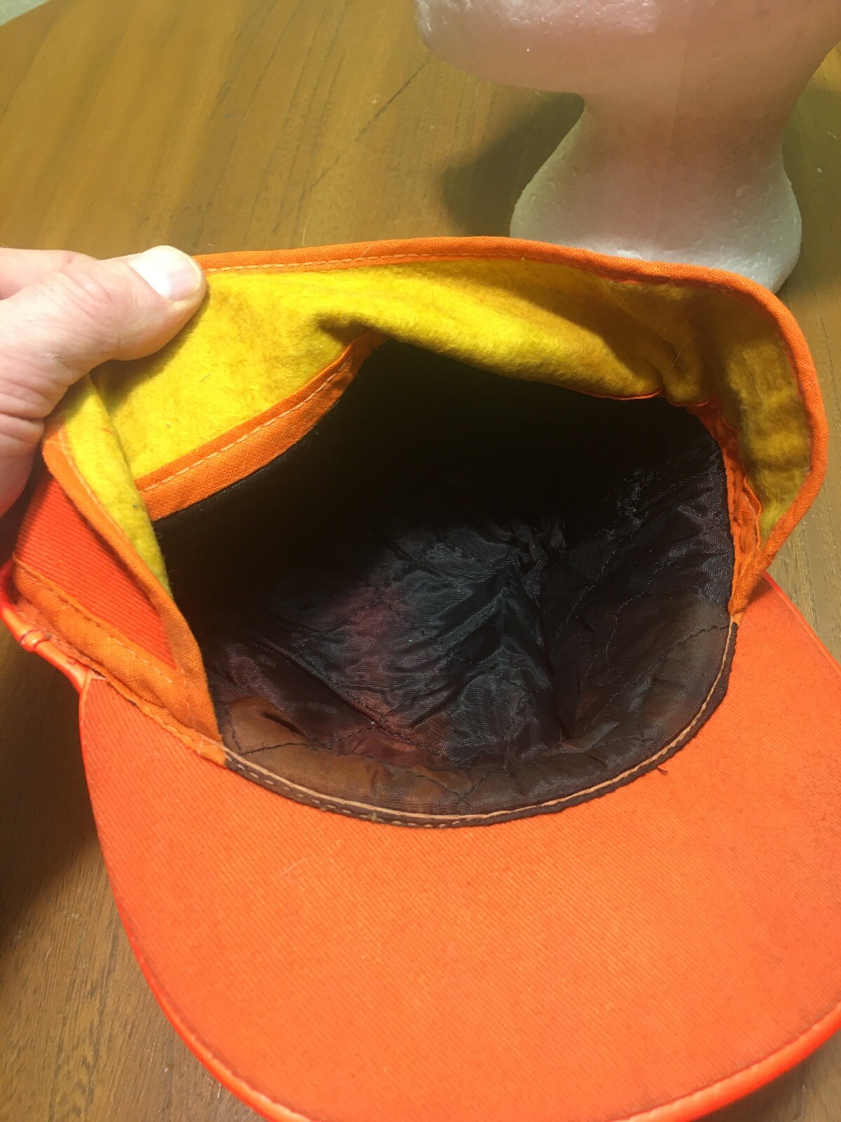 Fluorescent Orange Hunting Hat Cap Insulated Vintage Vinyl eBay