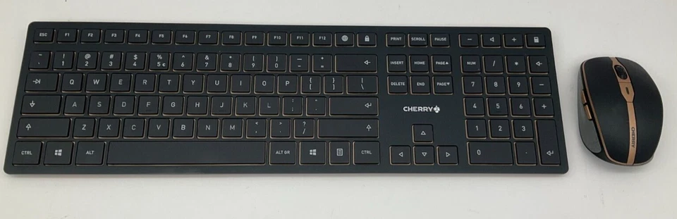 CHERRY DW 9000 SLIM Keyboard & Mouse Bronze/Black JD-9000EU-2 BT ONLY *AS IS* - Image 3 of 4
