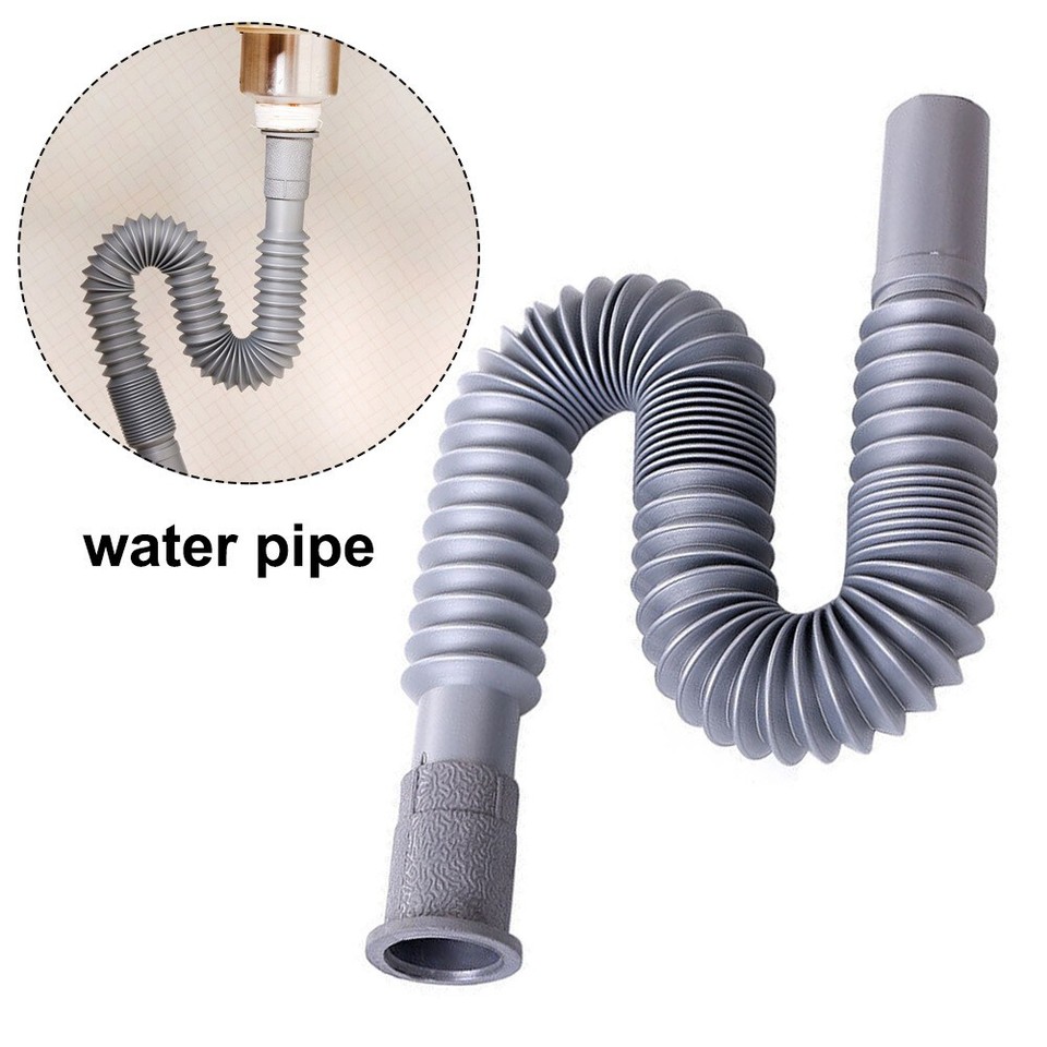 Plastic Flexible Kitchen Basin Strainer Sink Extension Drain Hose Pipe