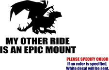 Vinyl Decal Sticker - World of Warcraft Epic Mount Car Truck Bumper JDM Fun 12"